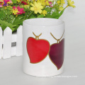 11oz ceramic white sublimation blank mug with two heart color changing